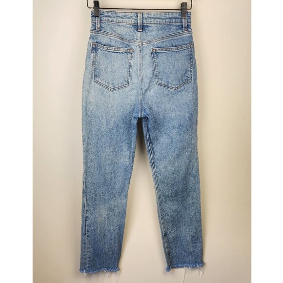 Reformation Liza Ultra High Rise Straight Jeans Raw Hems in Malta sz 26 - Picture 2 of 8